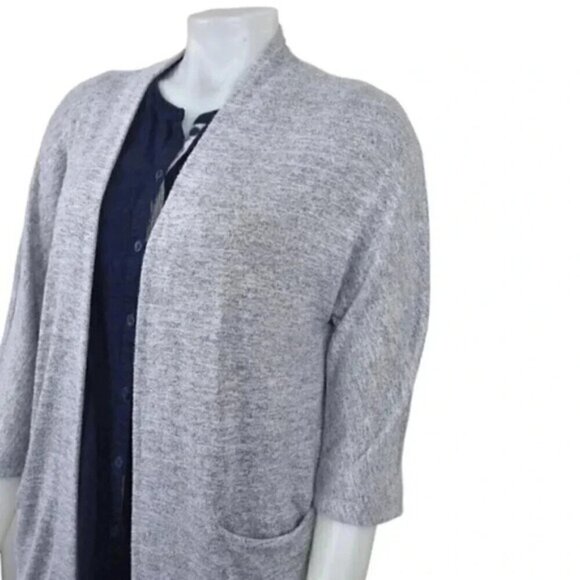 Aritzia Wilfred Free Zlata Gray Knit Open Front Cardigan Sweater Size XS - Picture 4 of 11